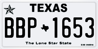 TX license plate BBP1653