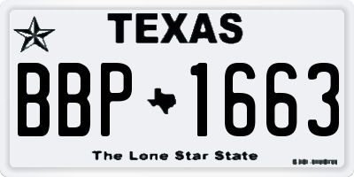 TX license plate BBP1663