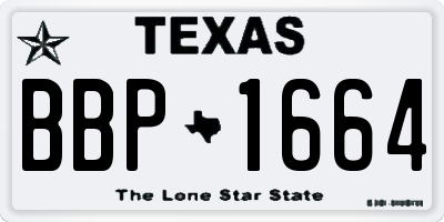 TX license plate BBP1664