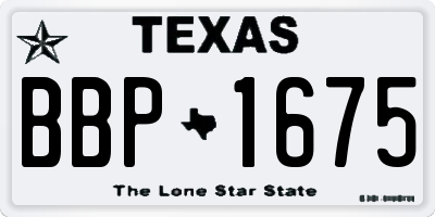 TX license plate BBP1675