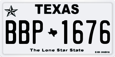 TX license plate BBP1676