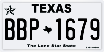 TX license plate BBP1679