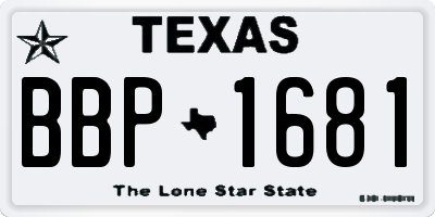 TX license plate BBP1681