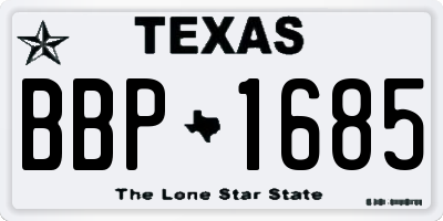 TX license plate BBP1685