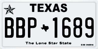 TX license plate BBP1689