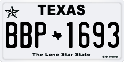 TX license plate BBP1693