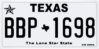 TX license plate BBP1698