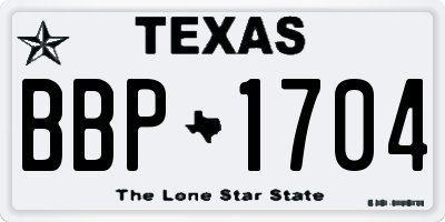 TX license plate BBP1704