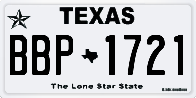 TX license plate BBP1721