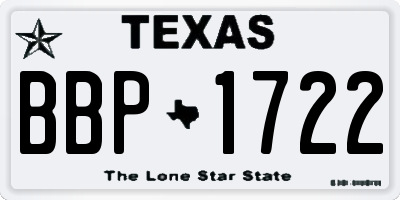 TX license plate BBP1722