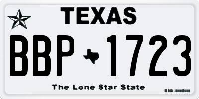 TX license plate BBP1723