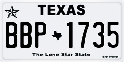 TX license plate BBP1735