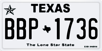 TX license plate BBP1736