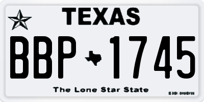 TX license plate BBP1745