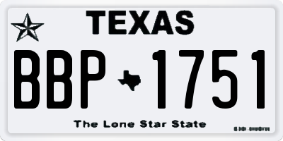TX license plate BBP1751
