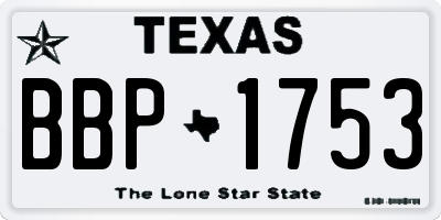 TX license plate BBP1753
