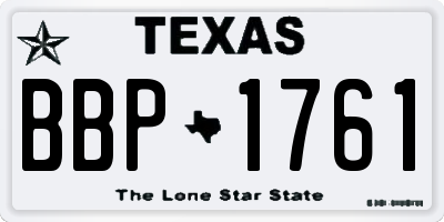 TX license plate BBP1761