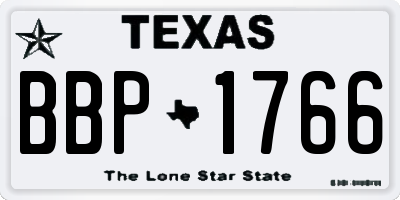 TX license plate BBP1766