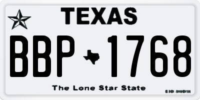 TX license plate BBP1768