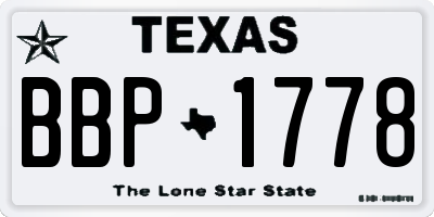 TX license plate BBP1778