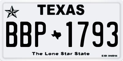 TX license plate BBP1793
