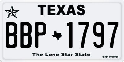 TX license plate BBP1797