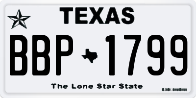 TX license plate BBP1799