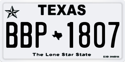 TX license plate BBP1807