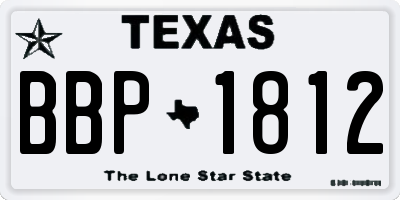 TX license plate BBP1812
