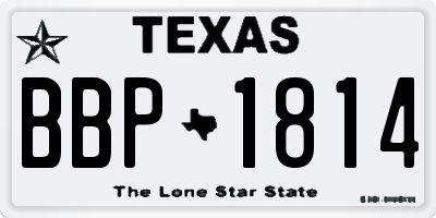 TX license plate BBP1814