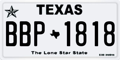 TX license plate BBP1818
