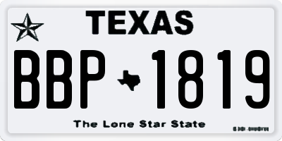 TX license plate BBP1819