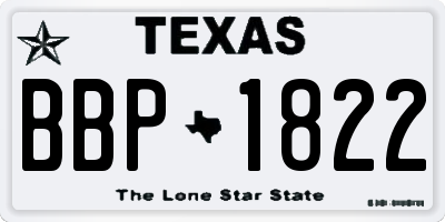 TX license plate BBP1822