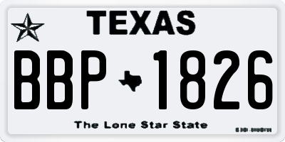 TX license plate BBP1826