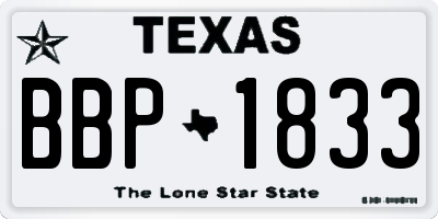 TX license plate BBP1833