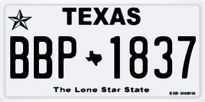 TX license plate BBP1837