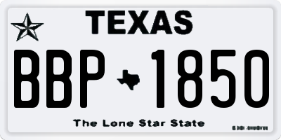 TX license plate BBP1850