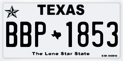 TX license plate BBP1853