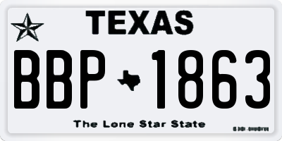 TX license plate BBP1863