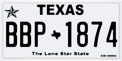 TX license plate BBP1874