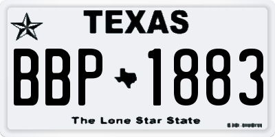 TX license plate BBP1883