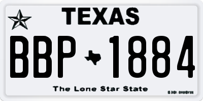 TX license plate BBP1884