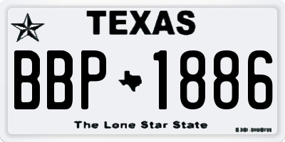 TX license plate BBP1886