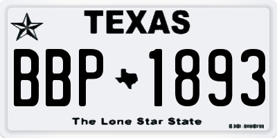 TX license plate BBP1893
