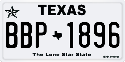 TX license plate BBP1896