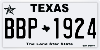 TX license plate BBP1924