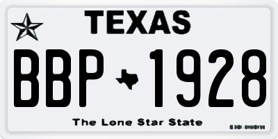 TX license plate BBP1928