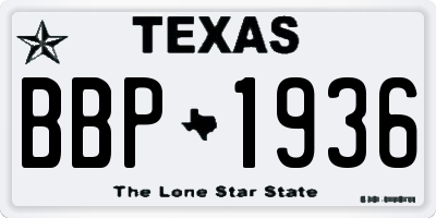 TX license plate BBP1936