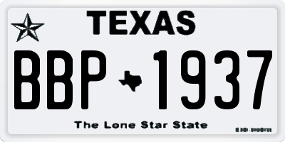 TX license plate BBP1937