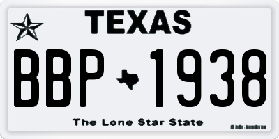 TX license plate BBP1938